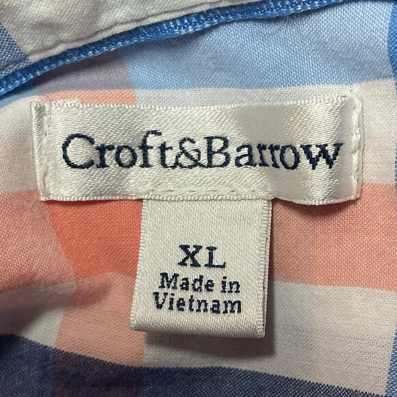 Croft & Barrow Plaid Button Down Short Sleeve Shirt Womens XL 100% Cotton Casual - Picture 7 of 9